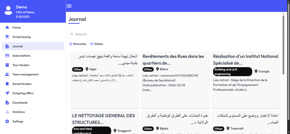 Api Shafkat SAFAKAT – 1st Procurement Platform in Algeria